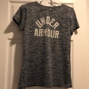 Navy and white Under Armour tee shirt